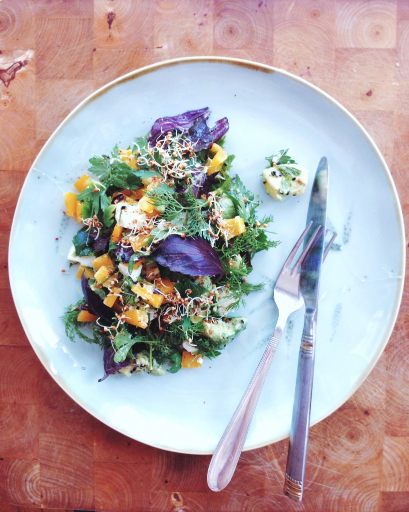 Rainbow Salad With Herbs and Sprouts Galore #fructosefree // Regenbogensalat mit Kräutern und Sprossen #fructosearm // Fructopia.de