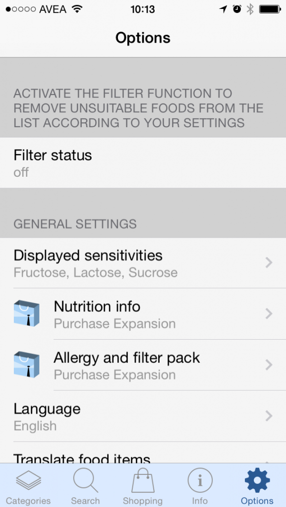 App-Review: Food Intolerances - Histamin, Fructose and more. A handy guide for your phone / fructopia.de/en
