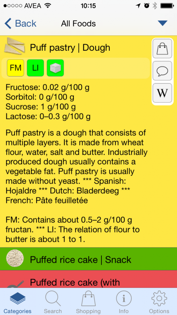 App-Review: Food Intolerances - Histamin, Fructose and more. A handy guide for your phone / fructopia.de/en
