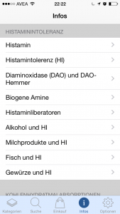 App-Review: Food Intolerances - Histamin, Fructose and more. A handy guide for your phone / Erfahrungsbericht: Histamin, Fructose & Co. - Eine App für den Alltag // fructopia.de