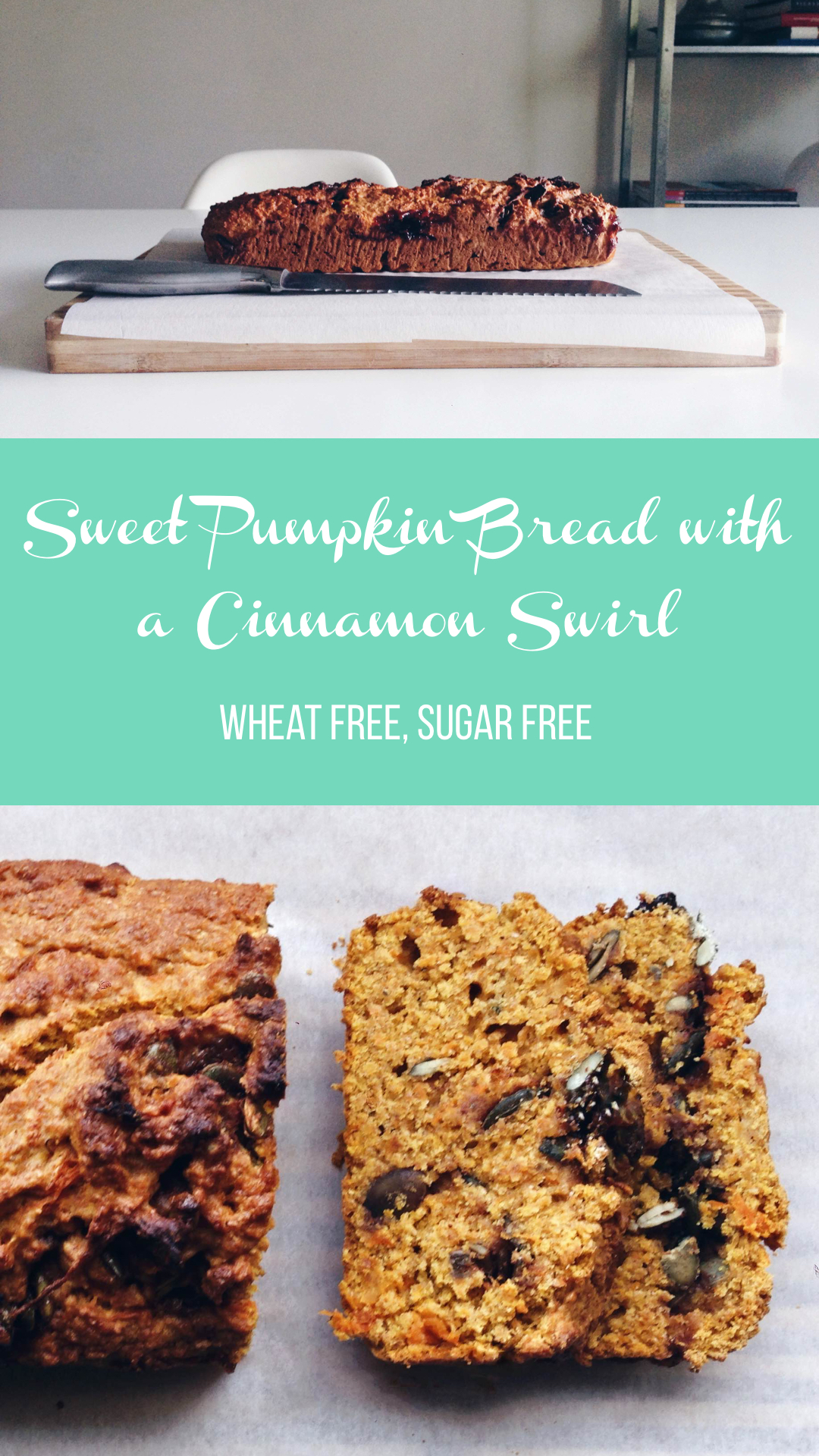 Sugarfree Sweet Pumpkin Spelt Bread with a Cinnamon Swirl // Süßes Kürbis-Dinkelbrot mit Zimtwirbel ohne Zucker // fructopia.de