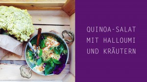 Quinoa-Salat mit gegrilltem Halloumi, Kräutern und Tahini-Dressing (vegetarisch, gluten-frei, fructosearm) // fructopia.de